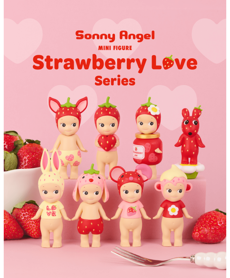 Sonny Angel Strawberry Love serie - Limited Edition - Speelfiguren Sonny Angel - In den Olifant