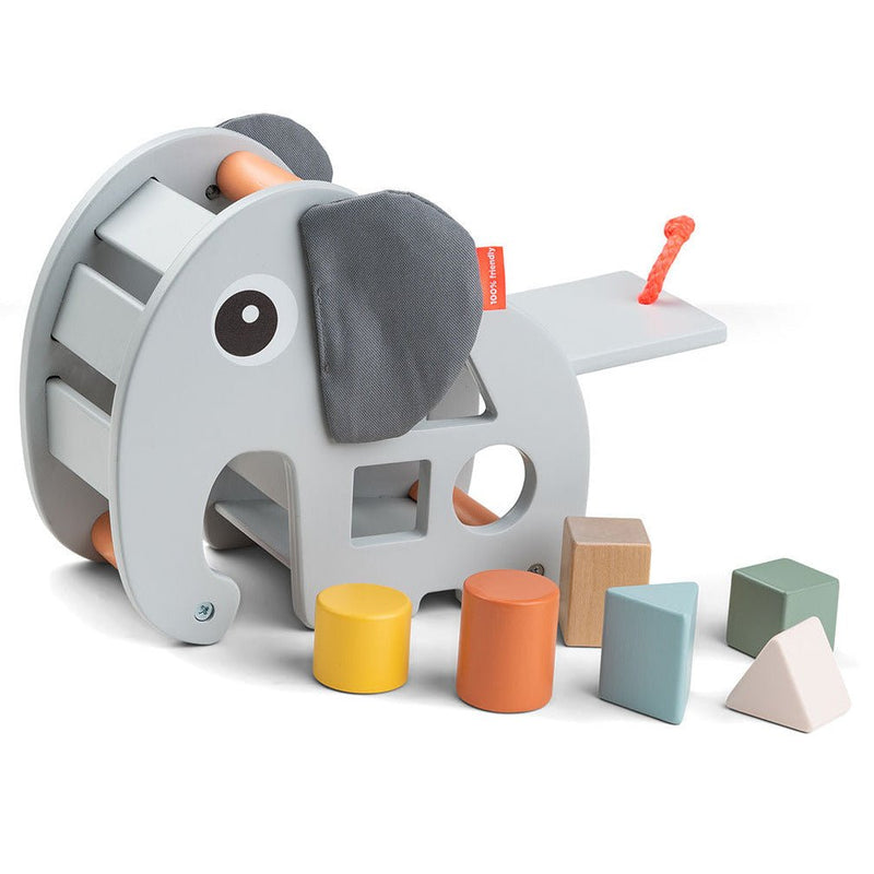 Sorteerspeelgoed Elphee Grey - Houten babyspeelgoed Done by Deer - In den Olifant