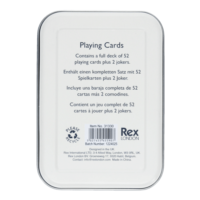 Speelkaarten in blikken doosje - Dog Park - Kaartspellen REX London - In den Olifant