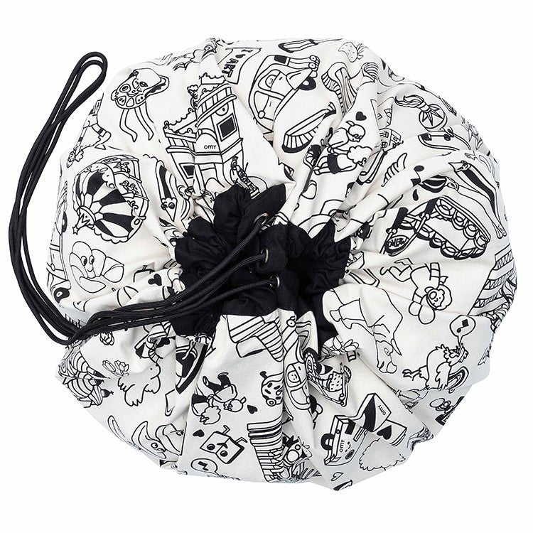 Speelmat en opbergtas om in te kleuren - Omy Paris - Opbergers Play&go - In den Olifant