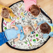 Speelmat en opbergtas om in te kleuren - Omy Paris - Opbergers Play&go - In den Olifant