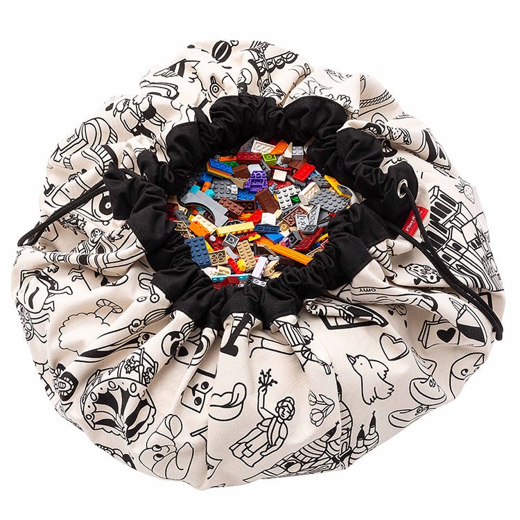 Speelmat en opbergtas om in te kleuren - Omy Paris - Opbergers Play&go - In den Olifant