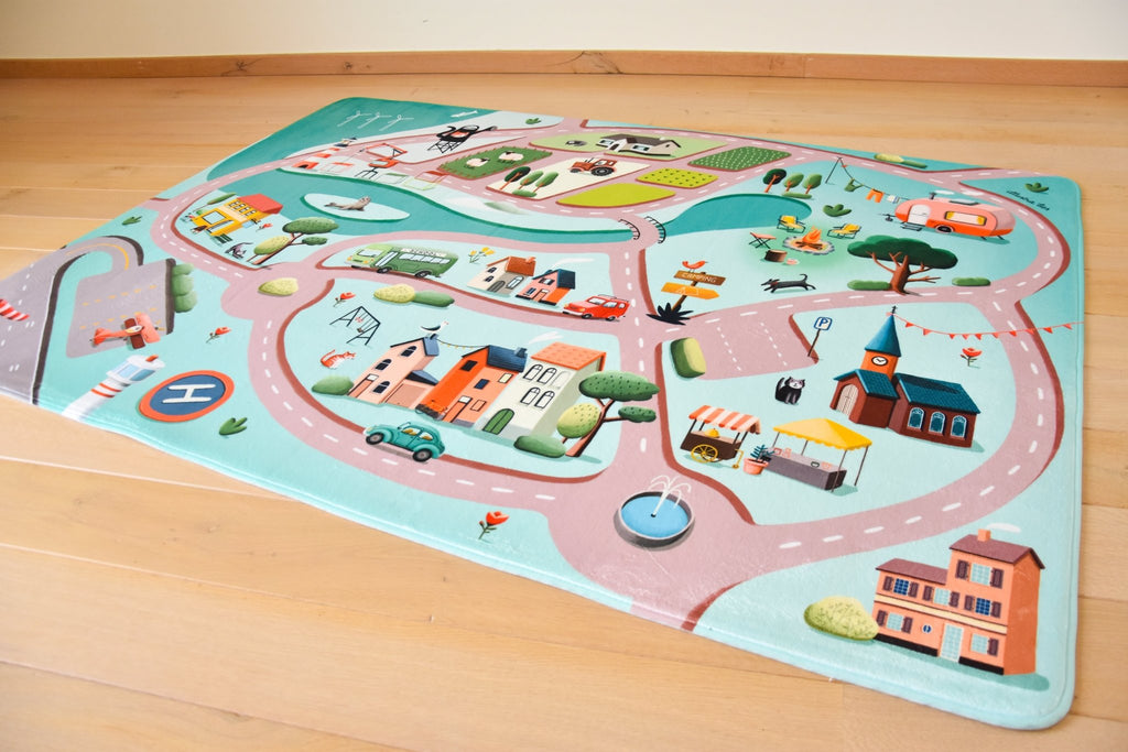 Speelmat met straten Roadtrip - 130 x 180 cm - Speelmatten en - bogen Mats & Joy - In den Olifant