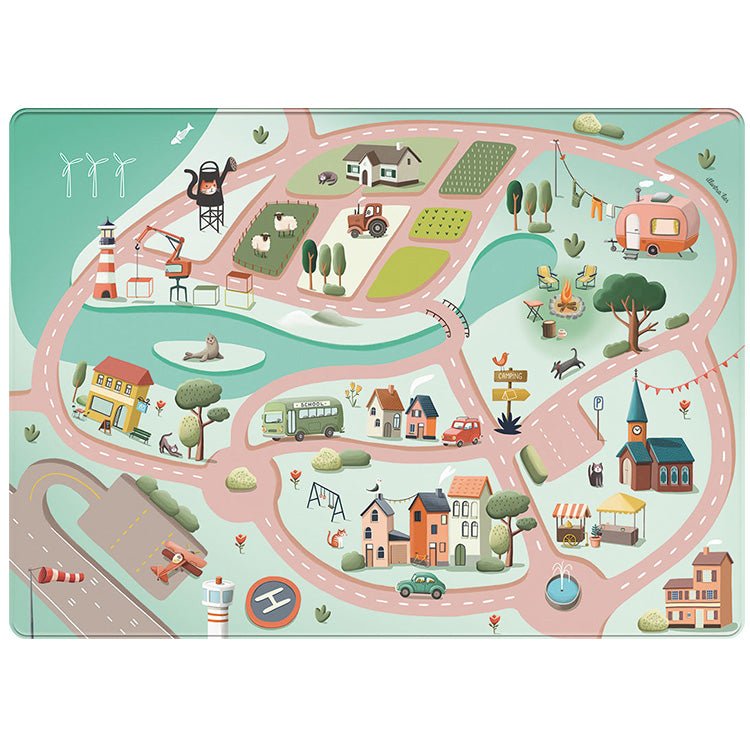 Speelmat met straten Roadtrip - 130 x 180 cm - Speelmatten en - bogen Mats & Joy - In den Olifant
