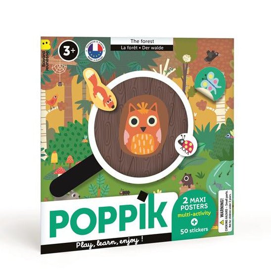 Speelposters met 50 stickers Het Bos - 3 tot 6 jaar - Stickeren Poppik - In den Olifant