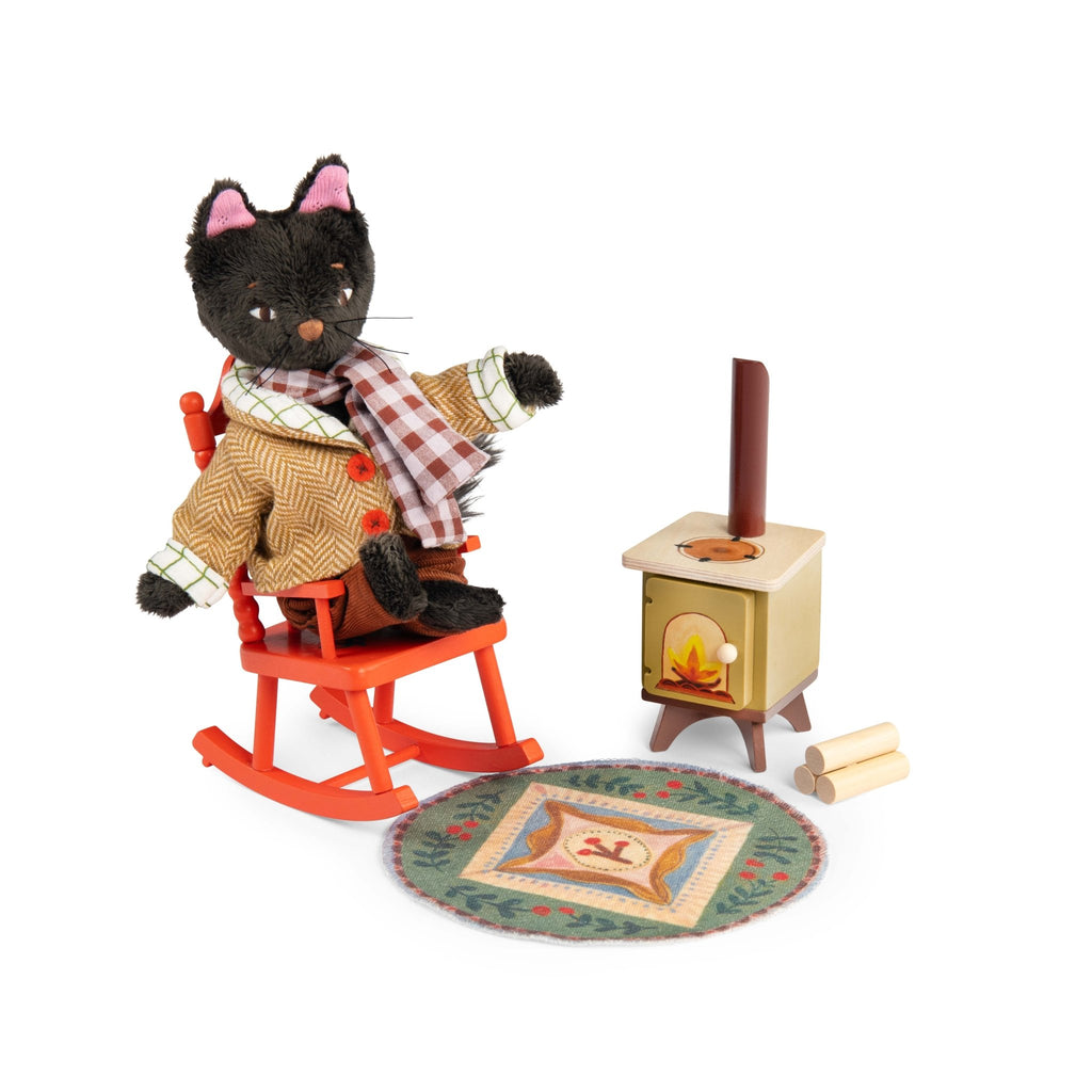 Speelset bij het haardvuur - Les Minouchkas - Poppenhuismeubels en accessoires Moulin Roty - In den Olifant