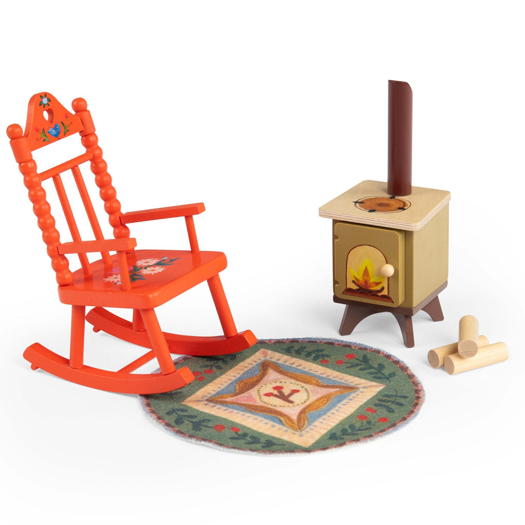 Speelset bij het haardvuur - Les Minouchkas - Poppenhuismeubels en accessoires Moulin Roty - In den Olifant