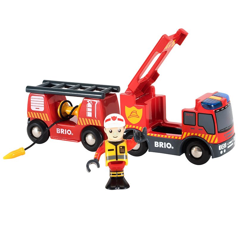 Speelset Emergency Fire Engine met 1 speelfiguurtje - Auto's en voertuigen Brio - In den Olifant