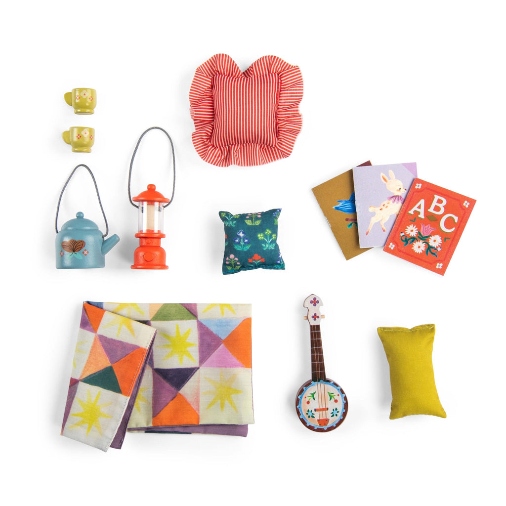 Speelset het verhalenhoekje - Les Minouchkas - Poppenhuismeubels en accessoires Moulin Roty - In den Olifant