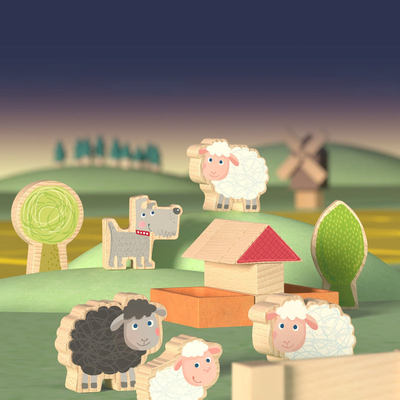 Speelset My 1st Block World Schapenweide - set van 17 - Speelsets Haba - In den Olifant