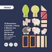 Speelset My 1st Block World Schapenweide - set van 17 - Speelsets Haba - In den Olifant