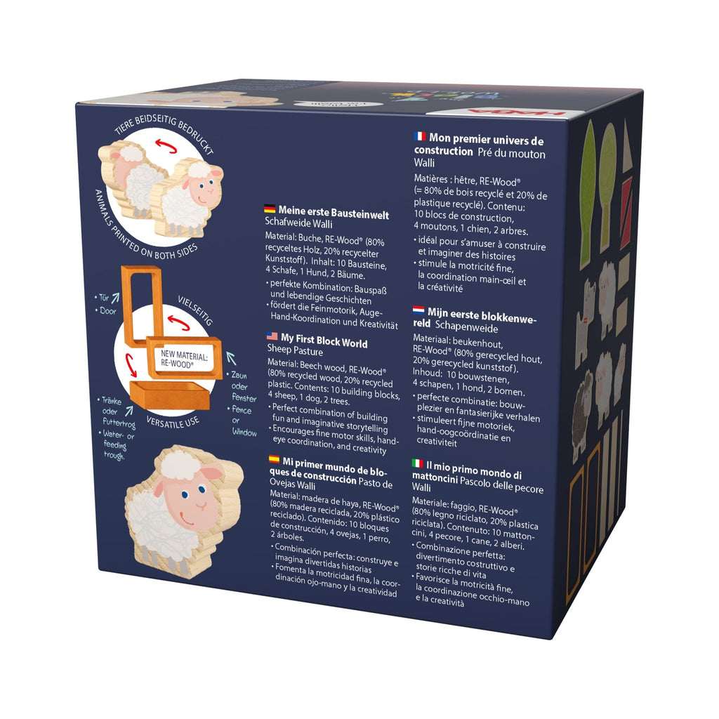 Speelset My 1st Block World Schapenweide - set van 17 - Speelsets Haba - In den Olifant