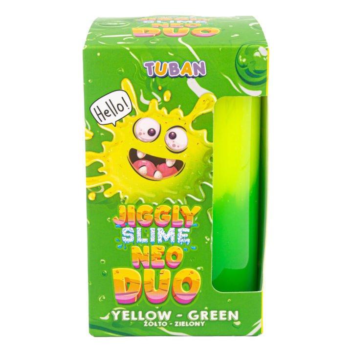 Speelslijm Jiggly Neo Duo geel en groen - 430 g - Sensorisch speelgoed Tuban - In den Olifant