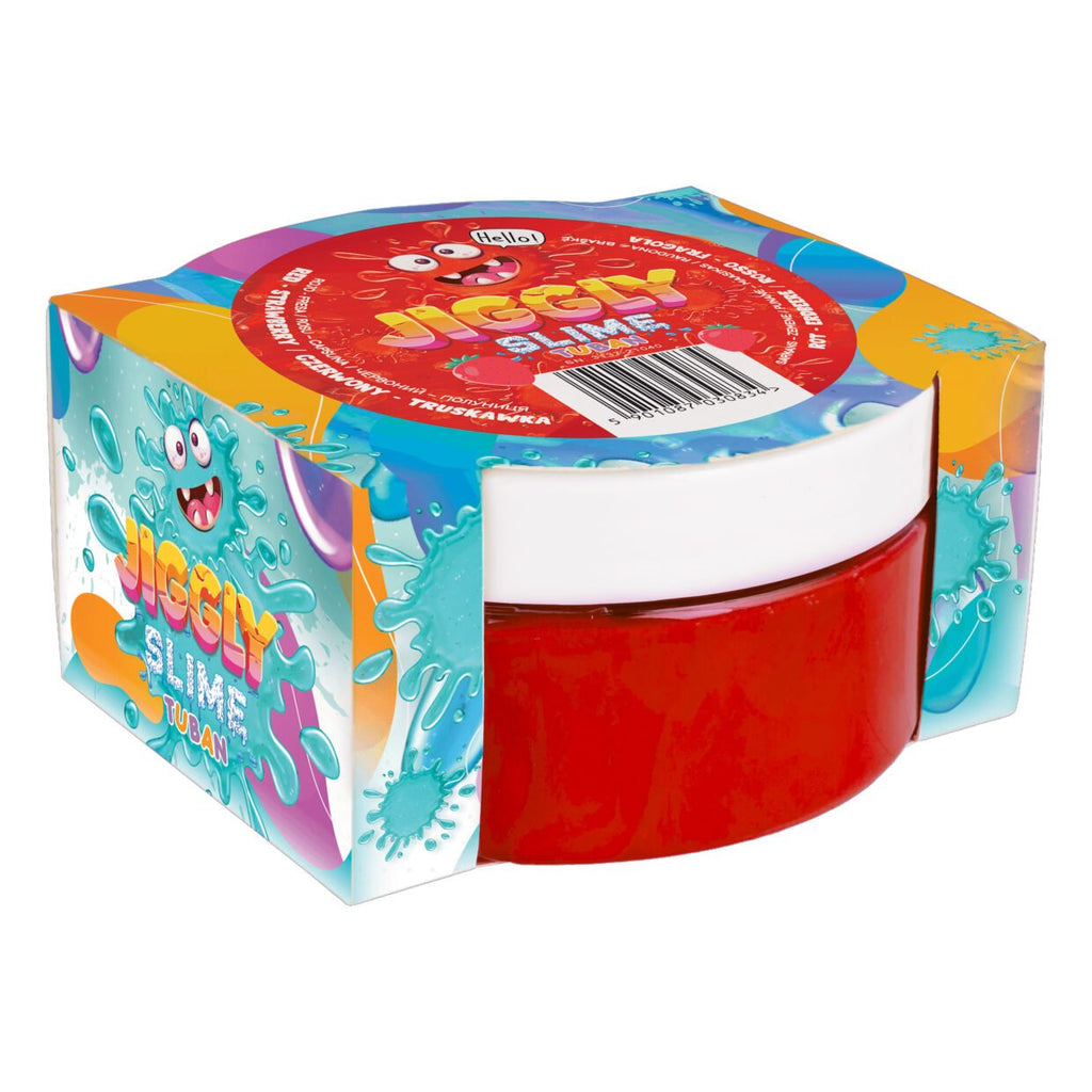 Speelslijm Jiggly rood met aardbeigeur - 200 g - Sensorisch speelgoed Tuban - In den Olifant