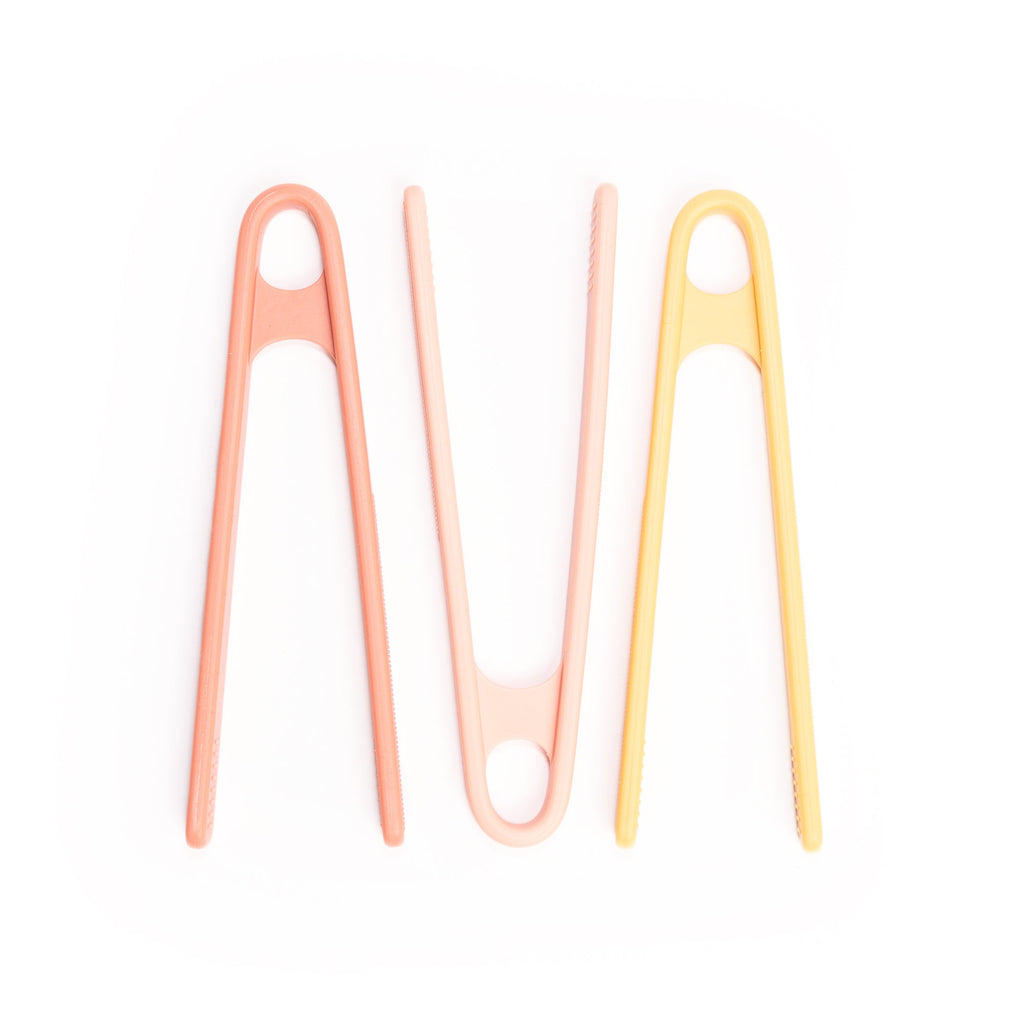 Speeltangen Coral/Yellow Tongs - set van 3 - Sensorisch speelgoed Inspire My Play - In den Olifant