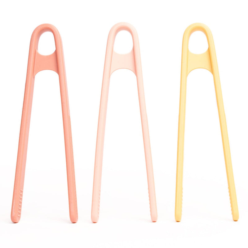 Speeltangen Coral/Yellow Tongs - set van 3 - Sensorisch speelgoed Inspire My Play - In den Olifant