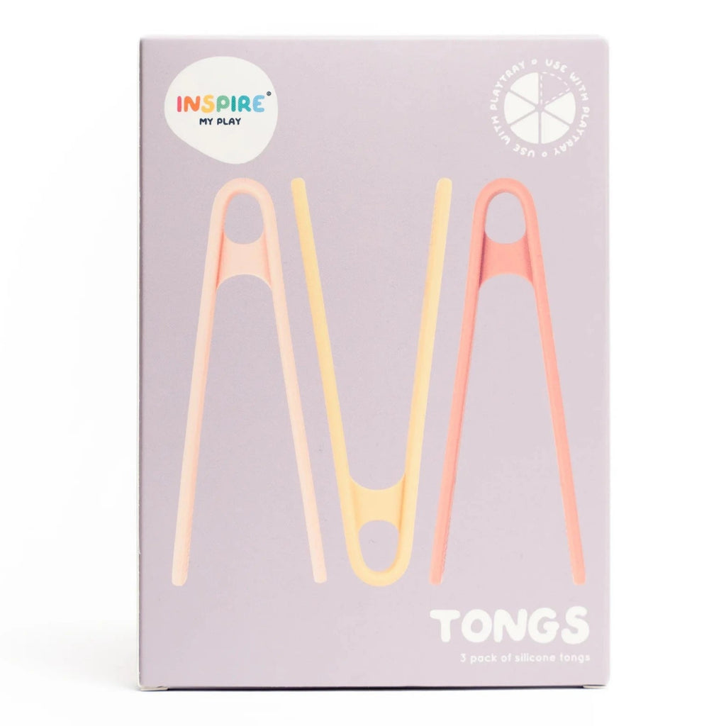 Speeltangen Coral/Yellow Tongs - set van 3 - Sensorisch speelgoed Inspire My Play - In den Olifant