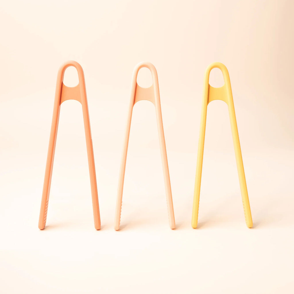 Speeltangen Coral/Yellow Tongs - set van 3 - Sensorisch speelgoed Inspire My Play - In den Olifant