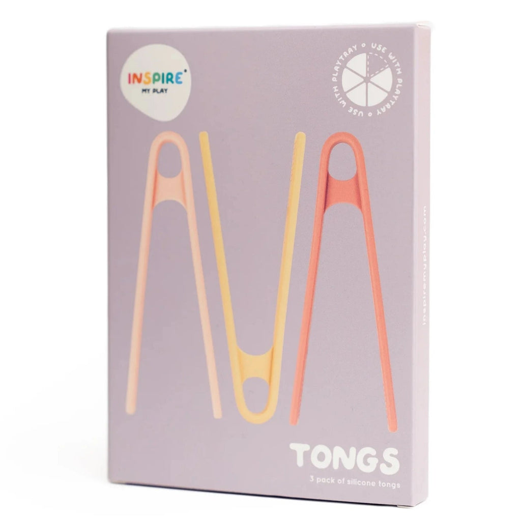 Speeltangen Coral/Yellow Tongs - set van 3 - Sensorisch speelgoed Inspire My Play - In den Olifant