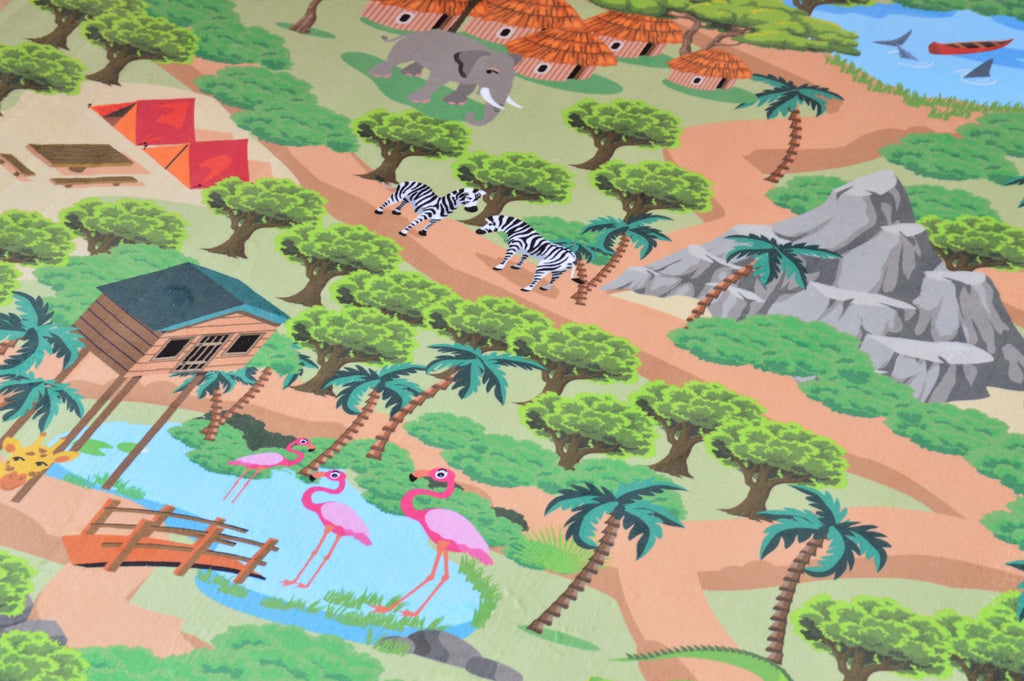 Speeltapijt Jungle - 130 x 180 cm - Speelmatten en - bogen Mats & Joy - In den Olifant