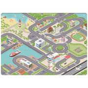 Speeltapijt met straten City - 130 x 180 cm - Speelmatten en - bogen Mats & Joy - In den Olifant