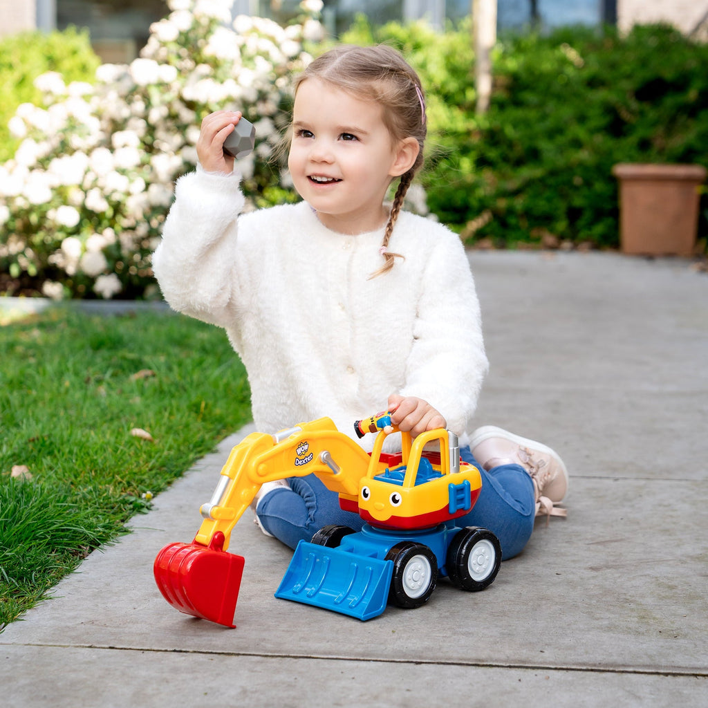 Speelvoertuig Dexter the digger - set van 4 - Speelvoertuigen WOW - In den Olifant