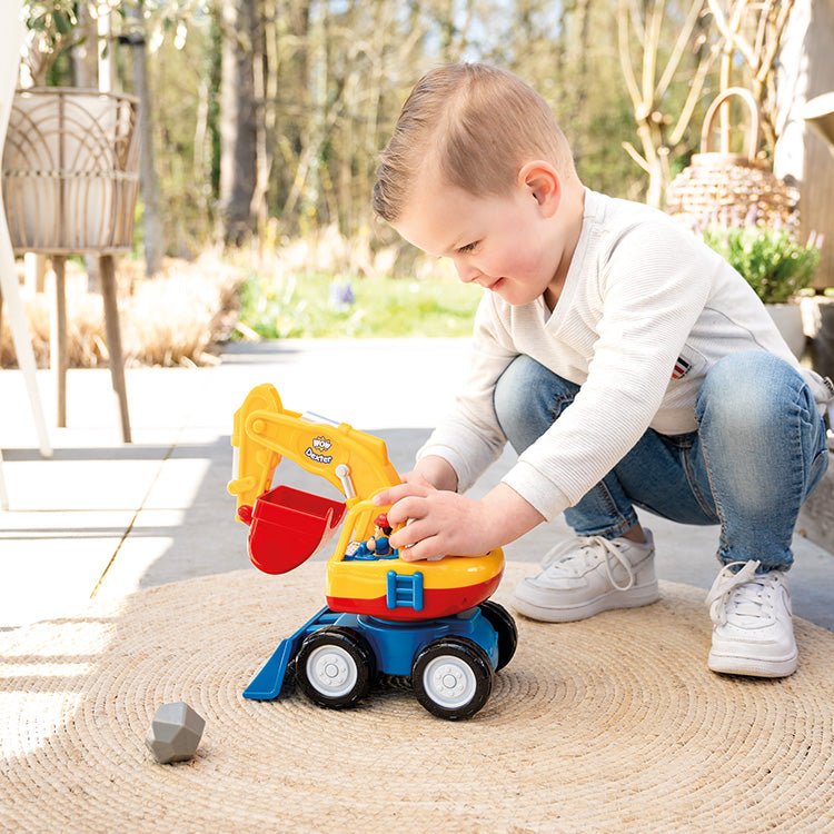 Speelvoertuig Dexter the digger - set van 4 - Speelvoertuigen WOW - In den Olifant