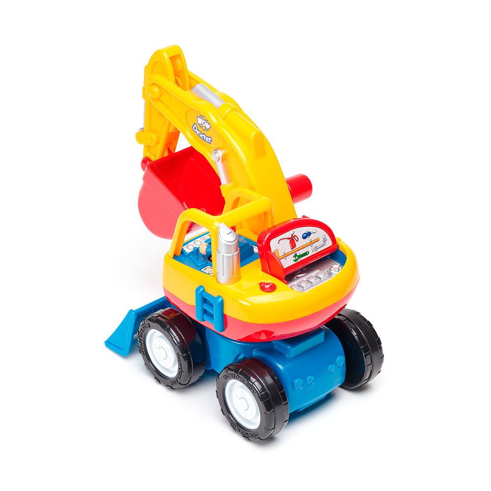 Speelvoertuig Dexter the digger - set van 4 - Speelvoertuigen WOW - In den Olifant