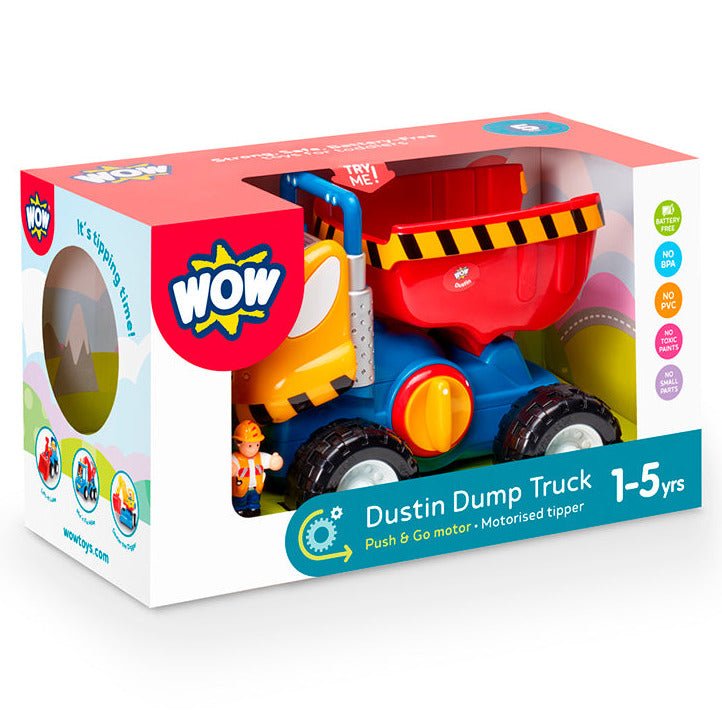 Speelvoertuig Dustin Dump Truck - set van 2 - Speelvoertuigen WOW - In den Olifant