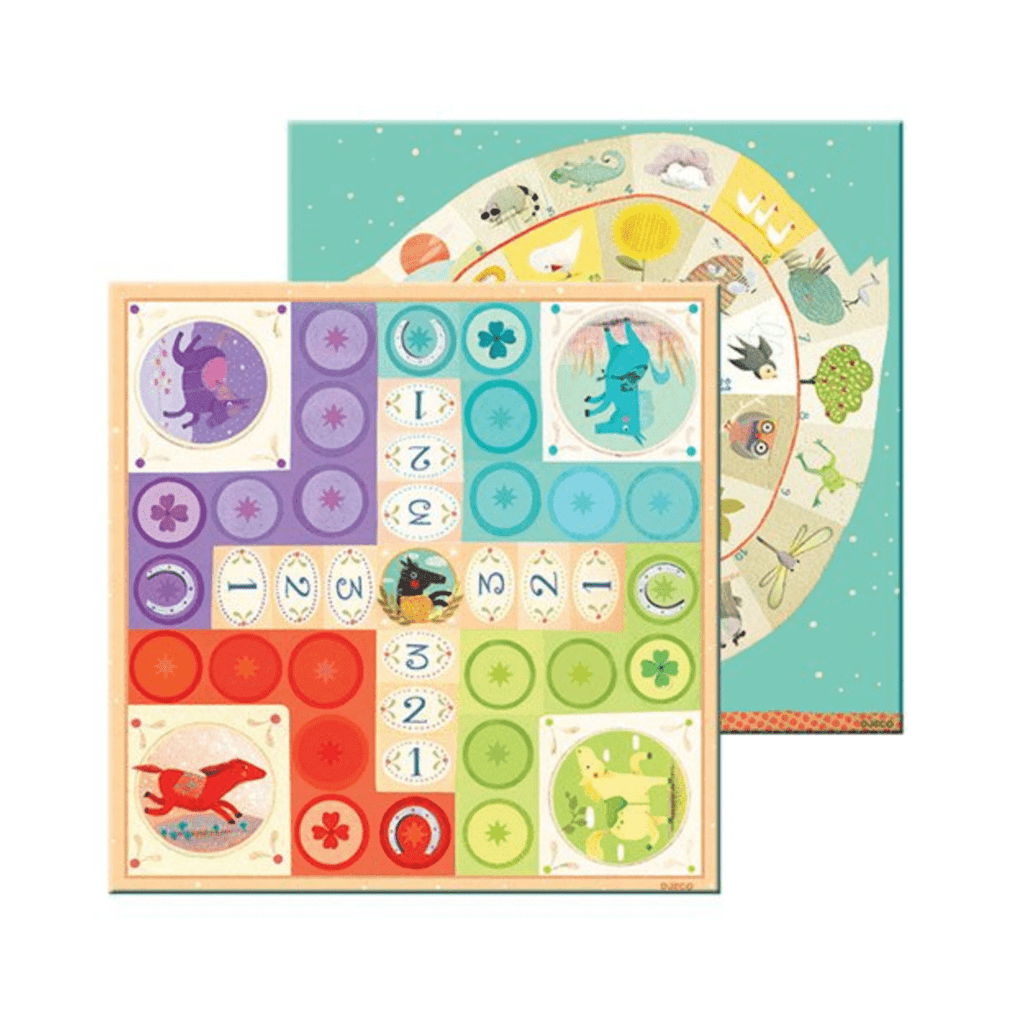 Spelkoffer met dubbelzijdig bordspel - Ludo & Co Junior - Bordspellen Djeco - In den Olifant