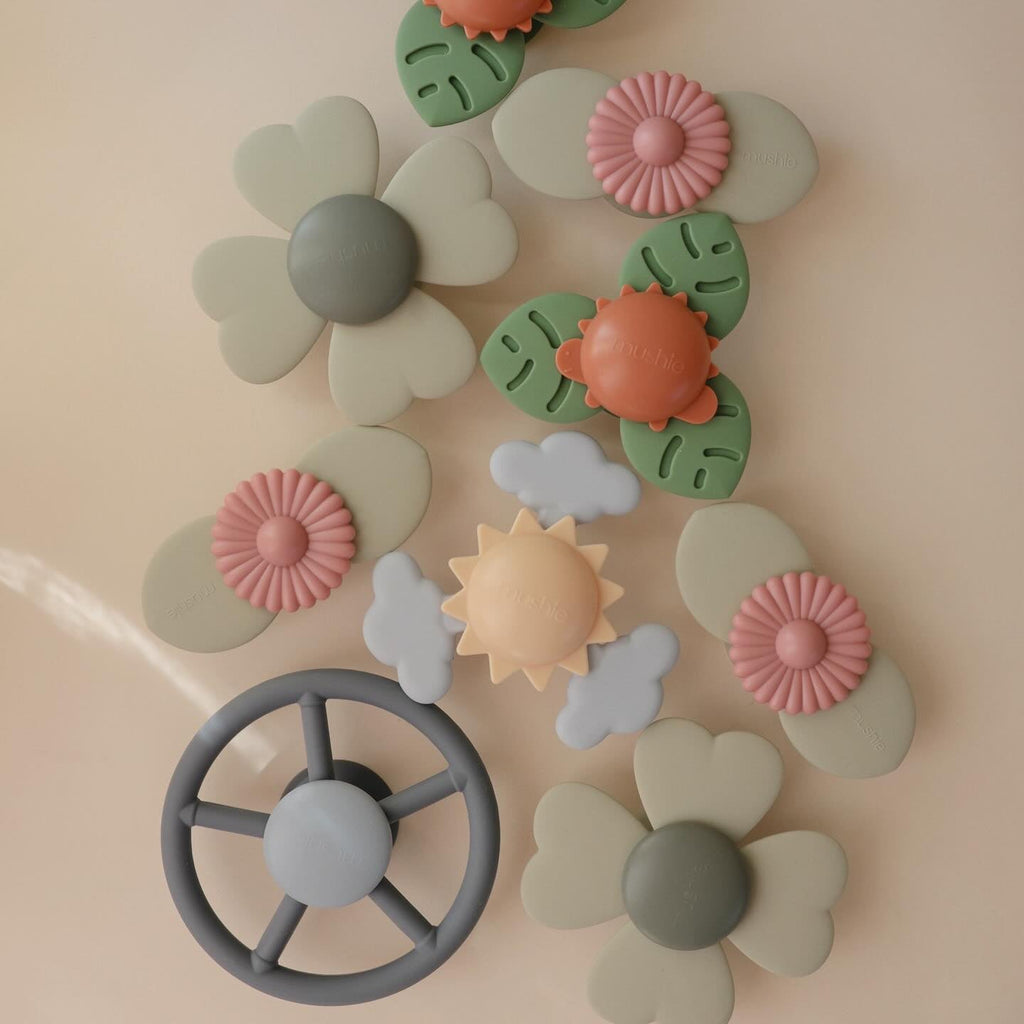 Spinner met zuignap - Suction Spinner Toy Wheel - Activiteitenspeelgoed Mushie - In den Olifant