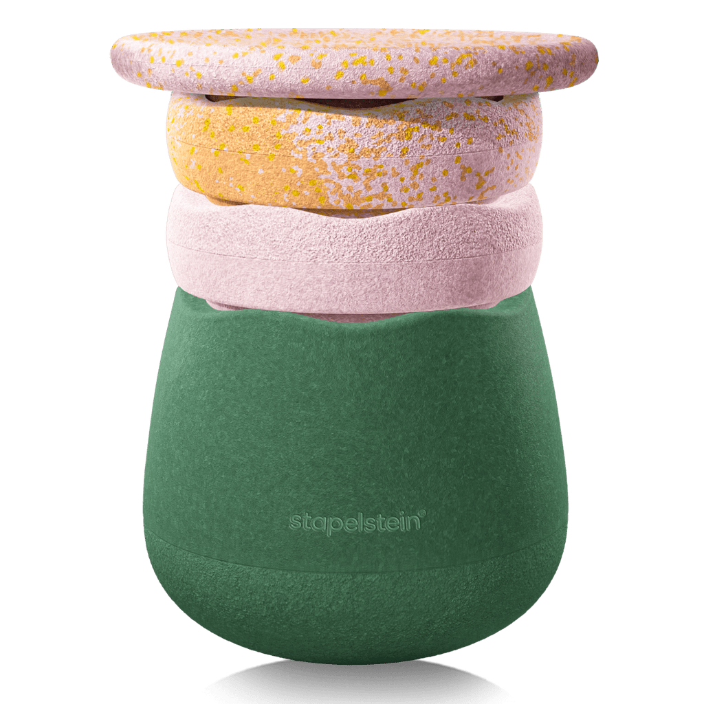 Spring Special Dynamic all Water Lily - set van 4 + GRATIS Pad Dark Blue - Poefs en kinderzetels Stapelstein - In den Olifant