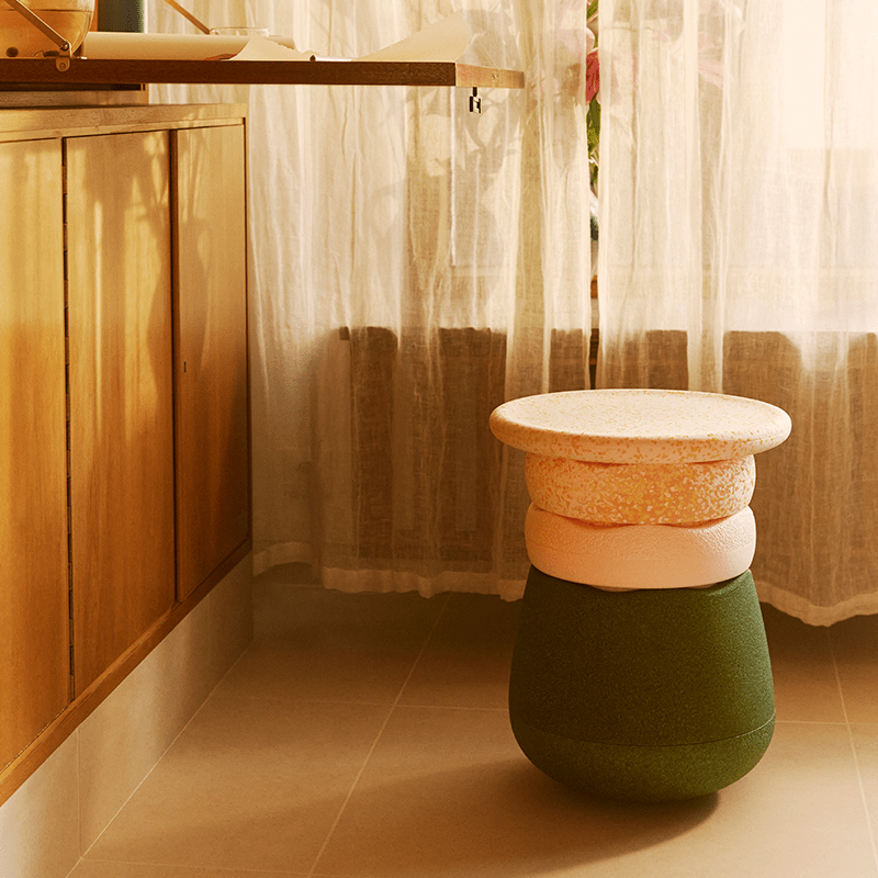 Spring Special Dynamic all Water Lily - set van 4 + GRATIS Pad Dark Blue - Poefs en kinderzetels Stapelstein - In den Olifant