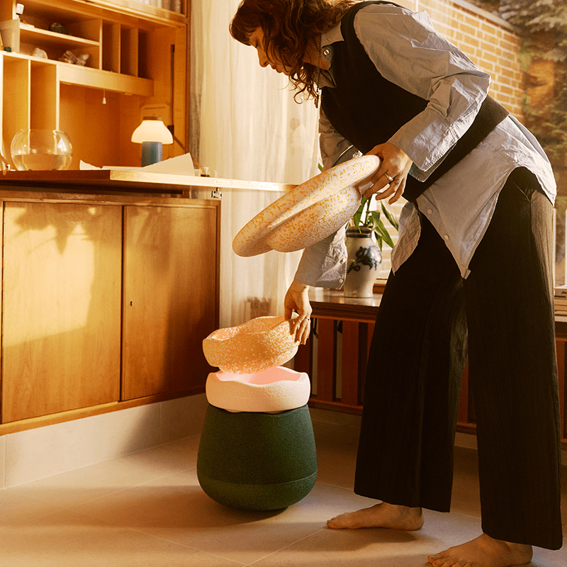 Spring Special Dynamic all Water Lily - set van 4 + GRATIS Pad Dark Blue - Poefs en kinderzetels Stapelstein - In den Olifant