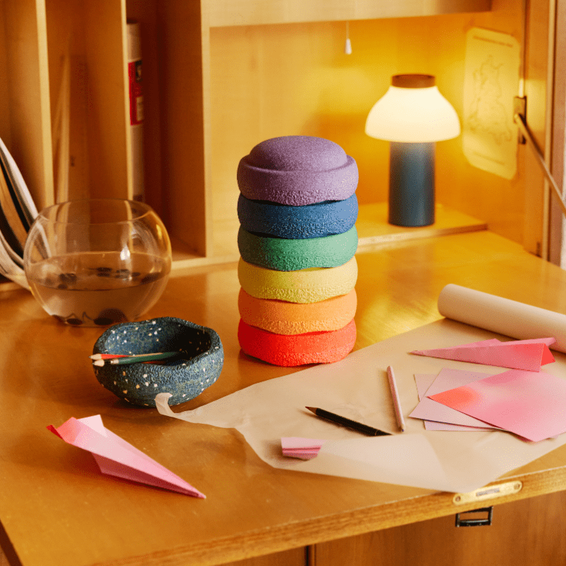 Spring Special Mini Rainbow Classic - set van 6 + GRATIS mini - Stapelspeelgoed Stapelstein - In den Olifant