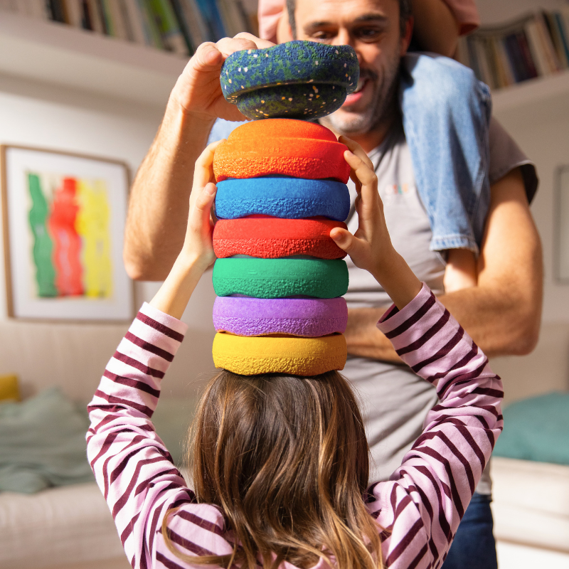 Spring Special Mini Rainbow Classic - set van 6 + GRATIS mini - Stapelspeelgoed Stapelstein - In den Olifant