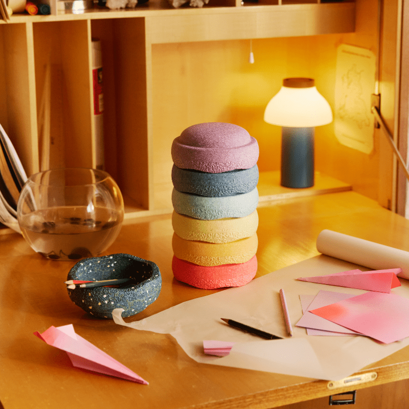 Spring Special Mini Rainbow Pastel - set van 6 + GRATIS mini - Stapelspeelgoed Stapelstein - In den Olifant