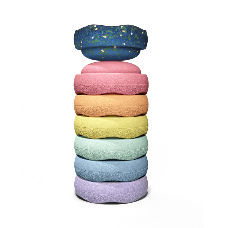Spring Special Mini Rainbow Pastel - set van 6 + GRATIS mini - Stapelspeelgoed Stapelstein - In den Olifant