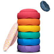 Spring Special Rainbow Set Classic - set van 6 + 1 balansboard + 1 GRATIS mini - Open ended speelgoed Stapelstein - In den Olifant