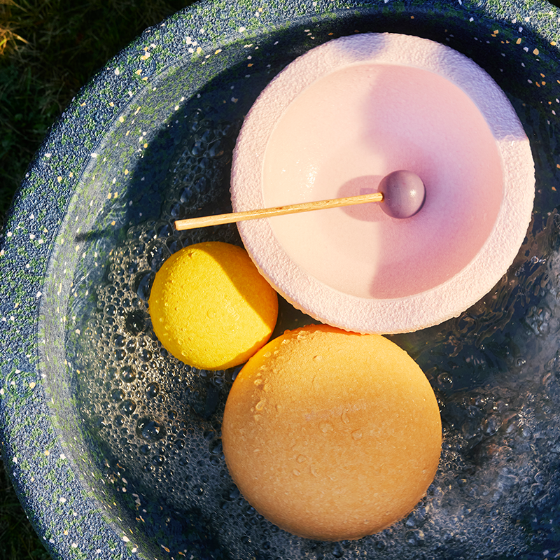 Spring Special Water Play Set - set van 4 + GRIMMS drumstok - Waterspeelgoed Stapelstein - In den Olifant