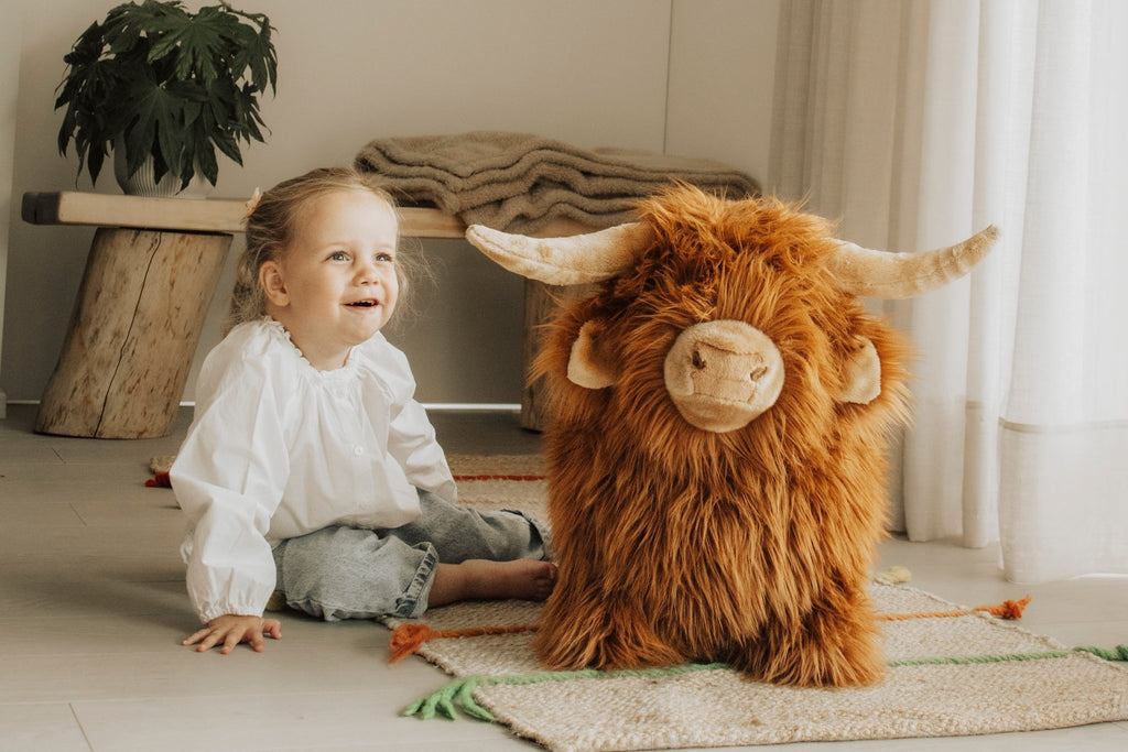 Springdier Soft bouncy Hooglandkoe - Balansspeelgoed Wild & Soft - In den Olifant