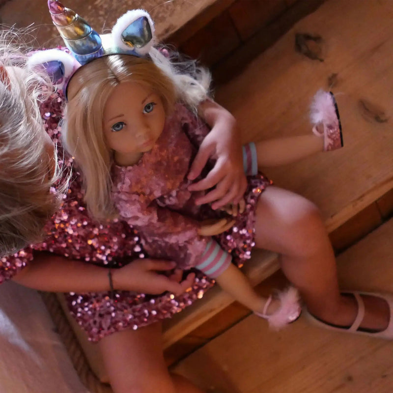 Staande Pop Happy Kidz Anna Unicorn - 50 cm - Staande poppen Götz - In den Olifant