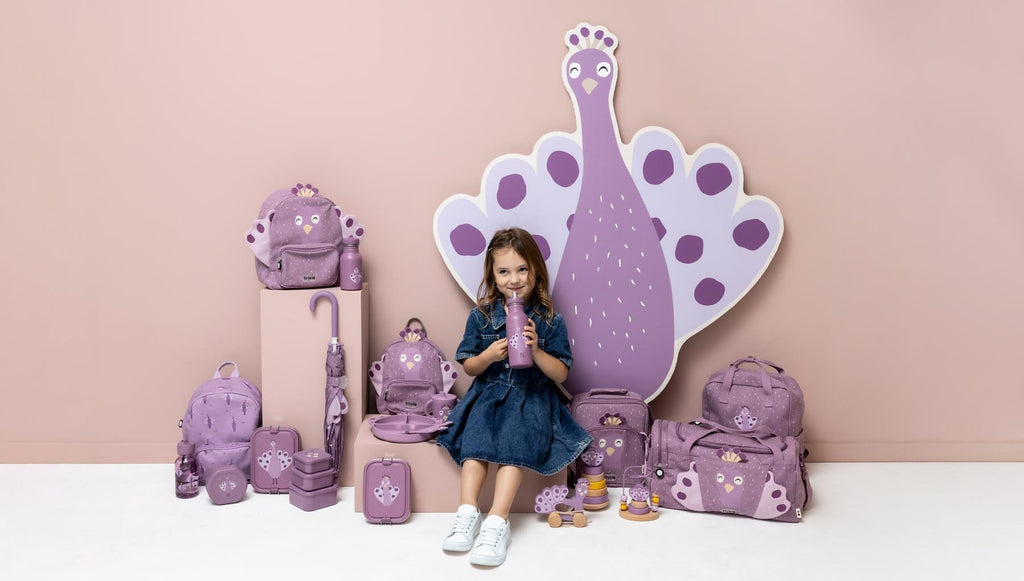 Stalen drinkfles Mrs. Peacock - 350 ml - Drinkflessen Trixie - In den Olifant