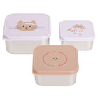 Stalen snackdozen Tiny Team Cat - set van 3 - Lunchboxen en snackdoosjes Lässig - In den Olifant