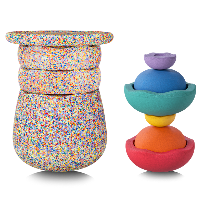 Stapelstein® Dynamic Complete Super Confetti - 10 delig - Open ended speelgoed Stapelstein - In den Olifant