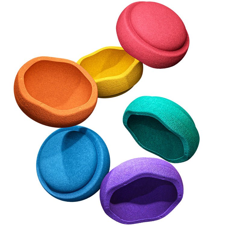Stapelstein® GROW Rainbow Classic - set van 6 XL stenen - Open ended speelgoed Stapelstein - In den Olifant