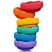Stapelstein® GROW Rainbow Classic - set van 6 XL stenen - Open ended speelgoed Stapelstein - In den Olifant