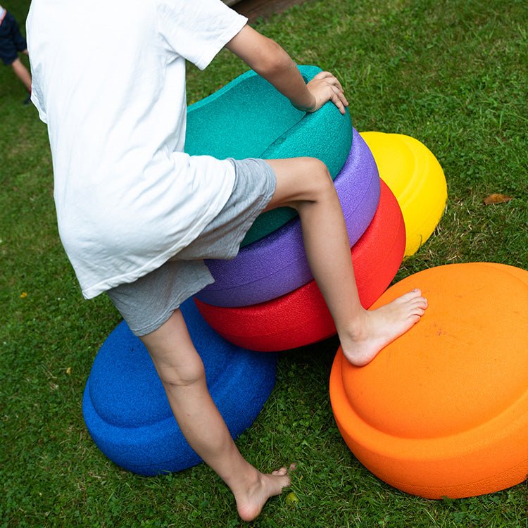 Stapelstein® GROW Rainbow Classic - set van 6 XL stenen - Open ended speelgoed Stapelstein - In den Olifant