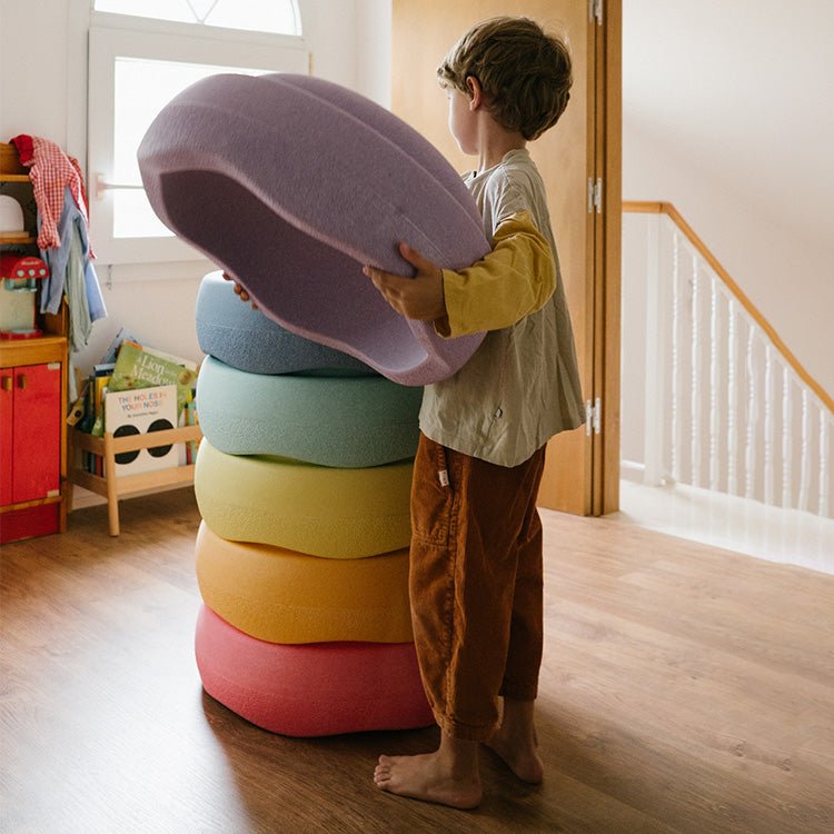 Stapelstein® Grow Rainbow Pastel - set van 6 XL stenen - Open ended speelgoed Stapelstein - In den Olifant