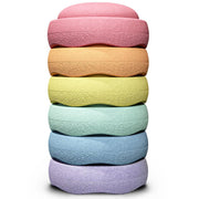Stapelstein® Grow Rainbow Pastel - set van 6 XL stenen - Open ended speelgoed Stapelstein - In den Olifant